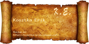 Kosztka Erik névjegykártya