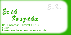 erik kosztka business card